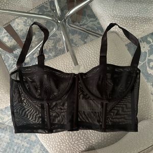 Oh Polly Mesh Cropped Bustier Top